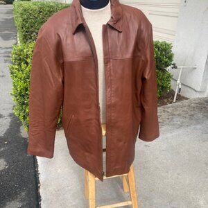 Men's Adler Lambskin Jacket, Fully Lined, Brown, Large, Soft, Soft, Soft, NEW